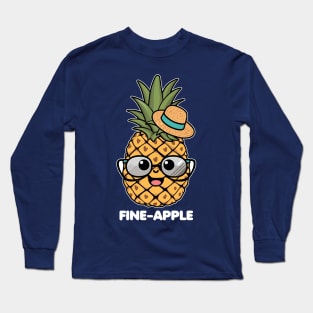 Fine apple funny pineapple pun - kawaii Long Sleeve T-Shirt